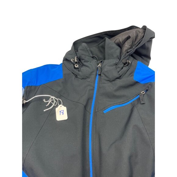 Karbon XS Black & Blue Ski Jacket With Hood Zippered Pockets Adjustable Cuffs - Picture 9 of 9